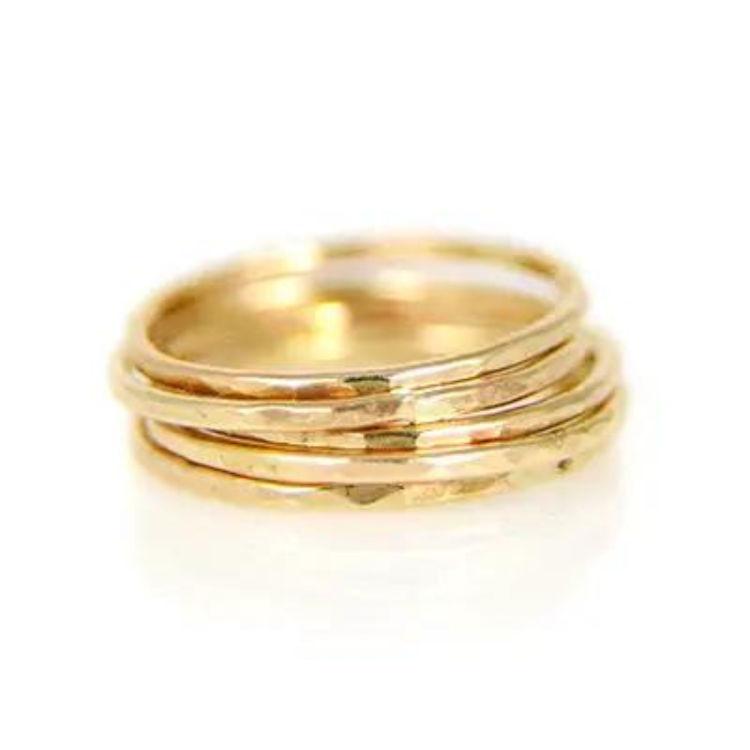 14k GF Gold Hammered Stacking Ring